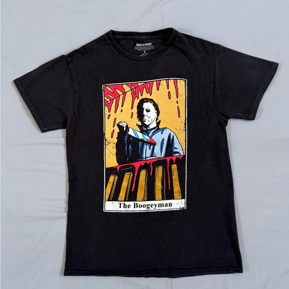 Halloween The Boogeyman Micheal Myers Horror Black‎ Graphic T-shirt Size Small